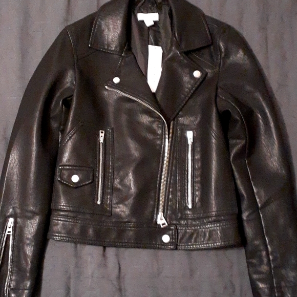 topshop faux leather motorcycle jacket - Picture 1 of 6